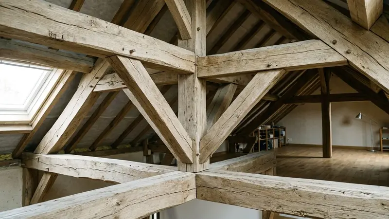Angle de cave française humide avec sol en terre battue, un cloporte gris foncé de 1 centimètre immobile sur une poutre basse en bois ancien, lumière naturelle tamisée d'une petite ouverture latérale, ambiance patrimoniale sobre, aucun humain visible, plan macro rapproché